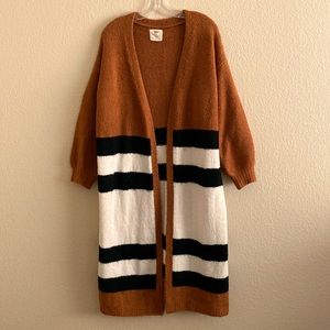 Long Striped Cardigan